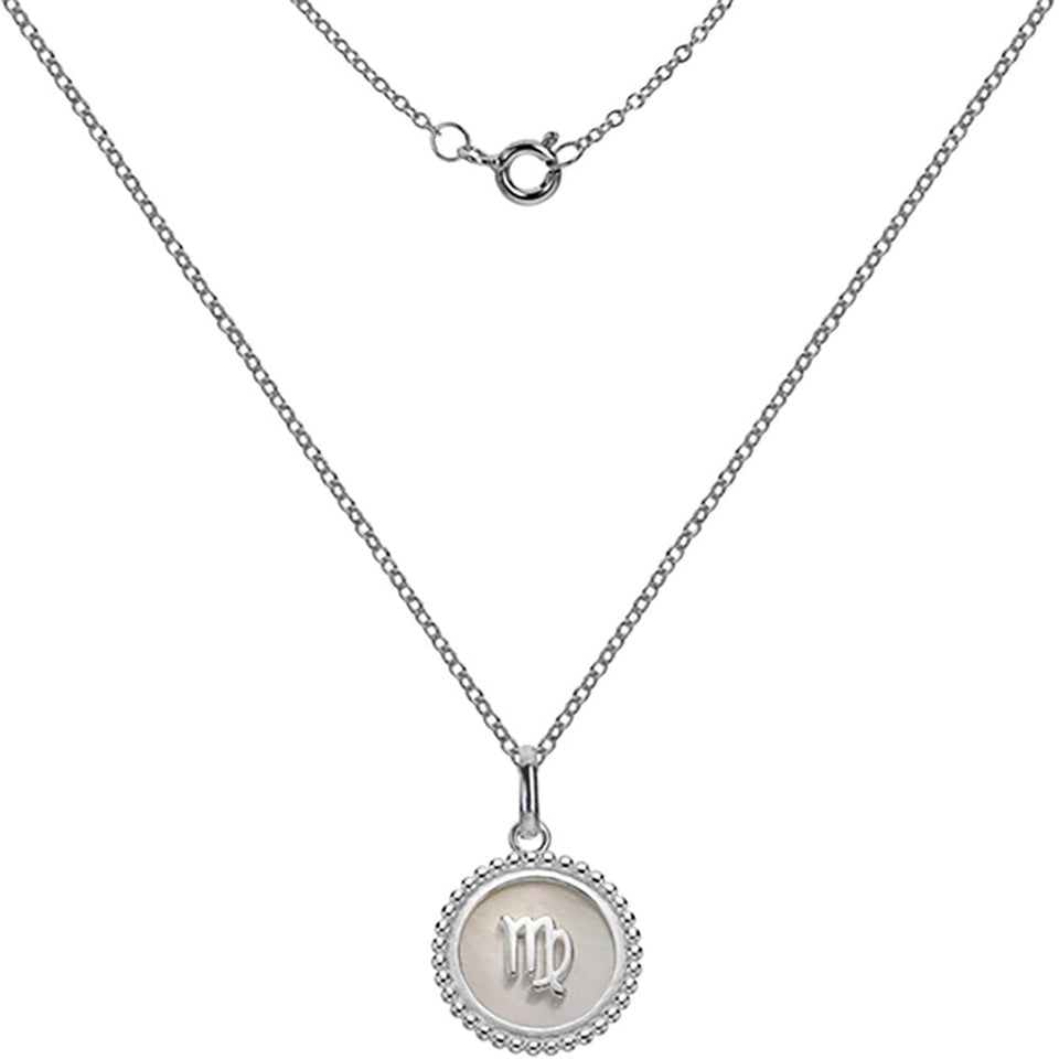 Francis & Gaye Silver Mother of Pearl Virgo Necklace