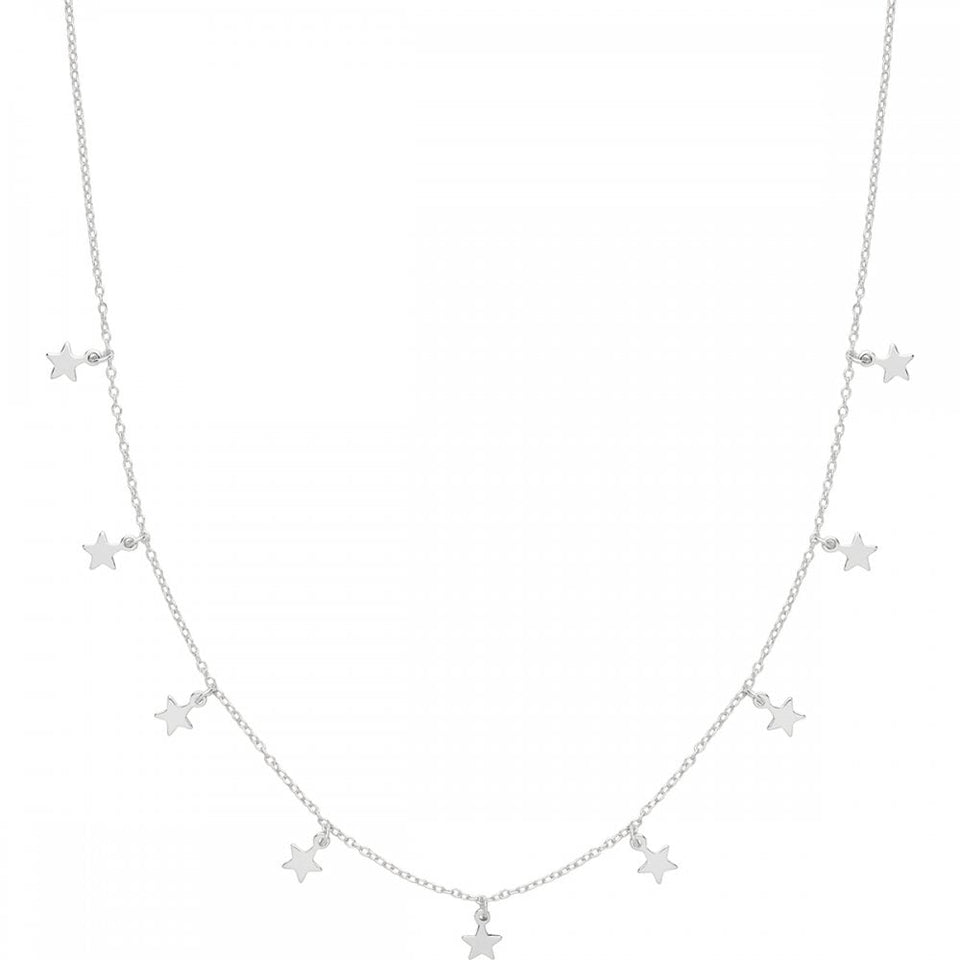 Francis & Gaye Silver Multi Star Station Necklace