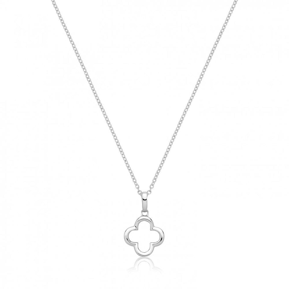 Francis & Gaye Silver Open Clover Necklace