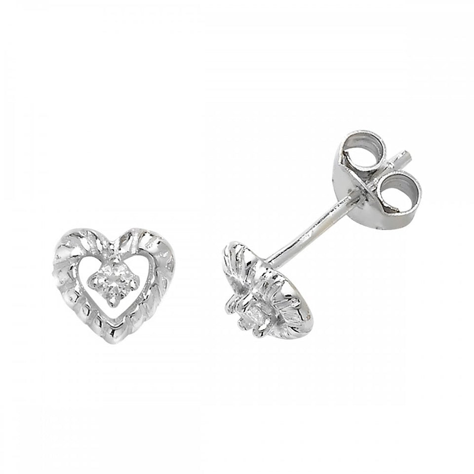 Francis & Gaye Silver Open Heart Earring Studs