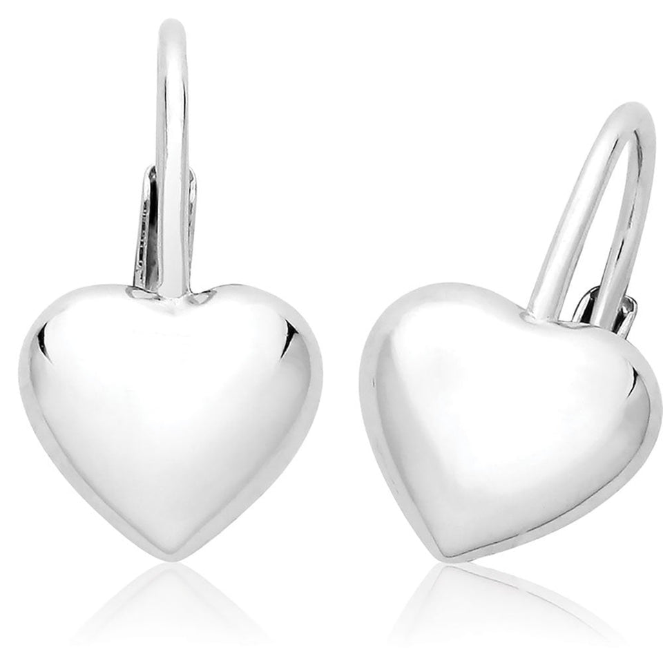 Francis & Gaye Silver Rhodium Plated Heart Drop Earrings