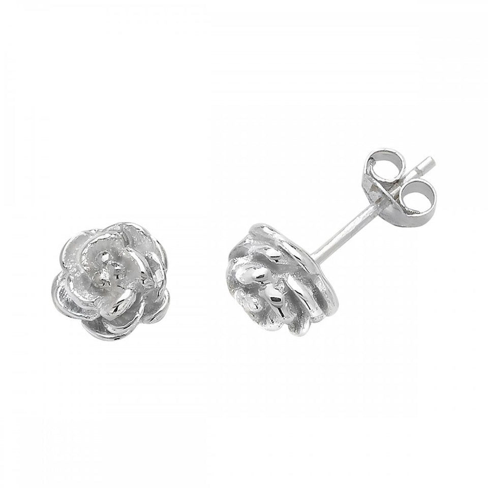 Francis & Gaye Silver Rose Ear Studs