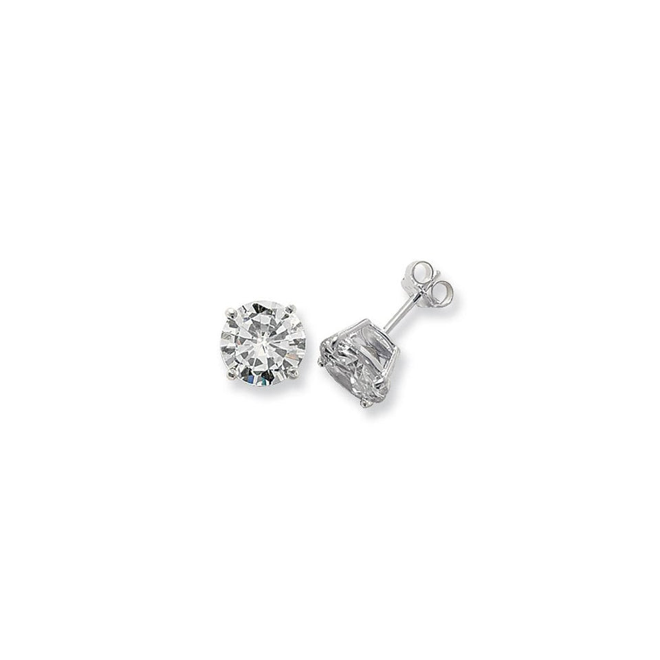 Francis & Gaye Silver Round Stone Set Ear Studs