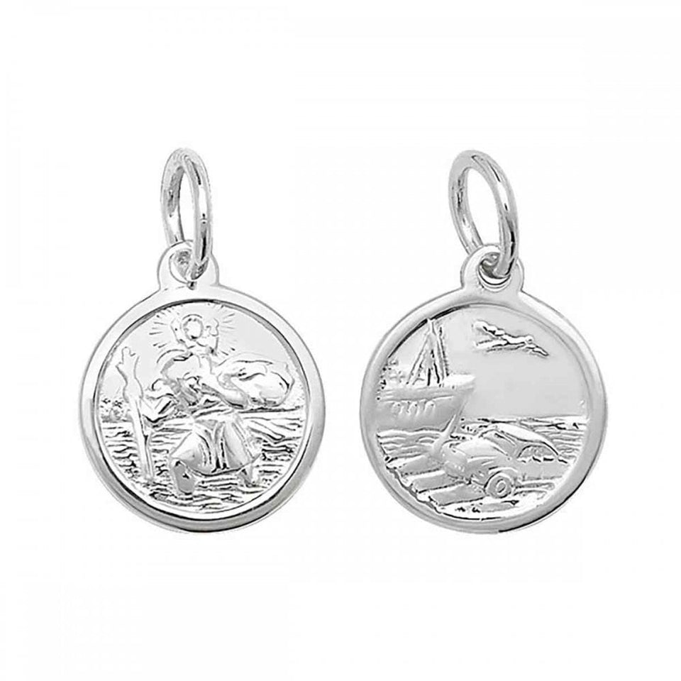 Francis & Gaye Silver Small (1.3cm) Double Sided St Christopher