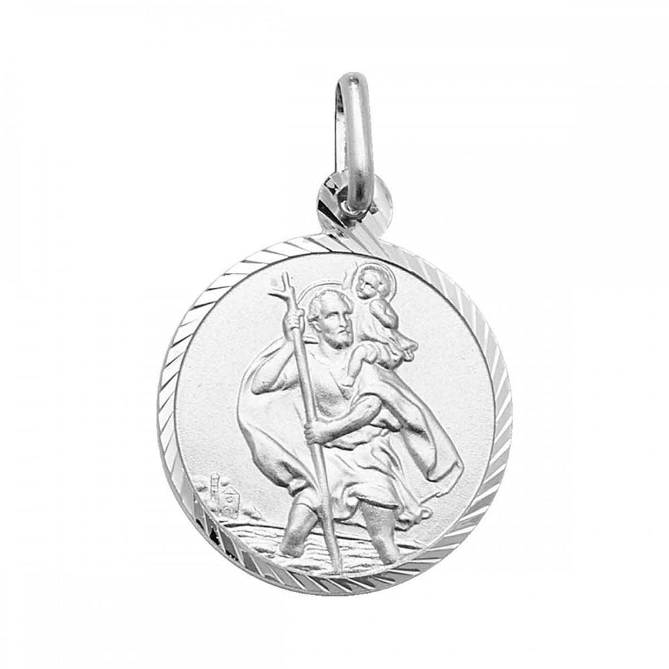 Francis & Gaye Silver Small (1.5cm) Round St Christopher