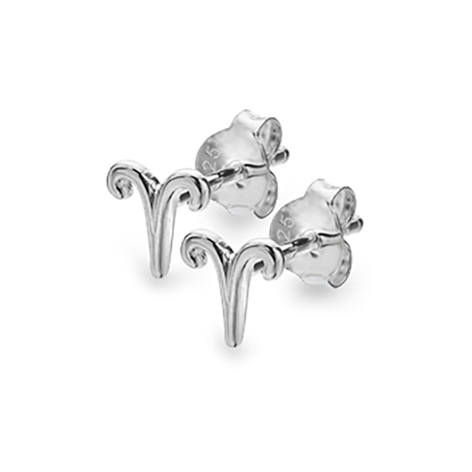 Francis & Gaye Silver Star Sign Earring - Aries