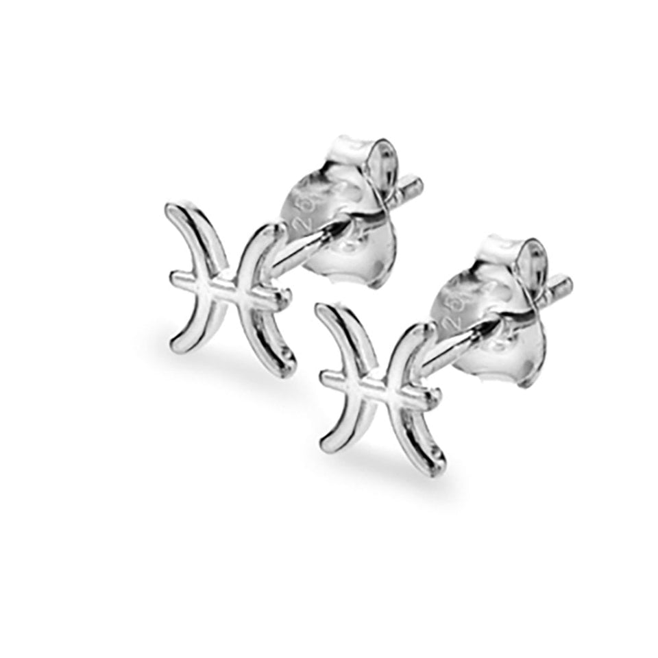 Francis & Gaye Silver Star Sign Earring - Pisces