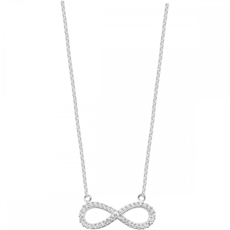 Francis & Gaye Silver Stone Set Infinity Necklace