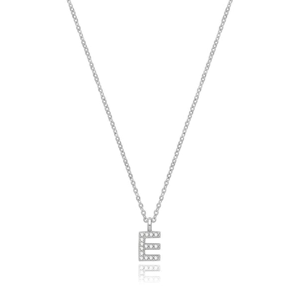 Francis & Gaye Silver Stone Set Initial Necklace