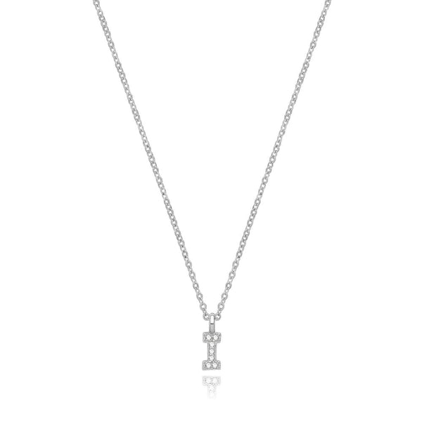 Francis & Gaye Silver Stone Set Initial Necklace