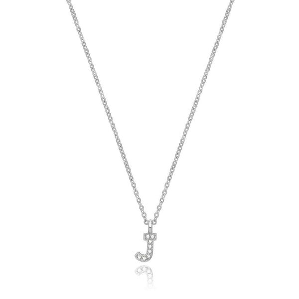 Francis & Gaye Silver Stone Set Initial Necklace