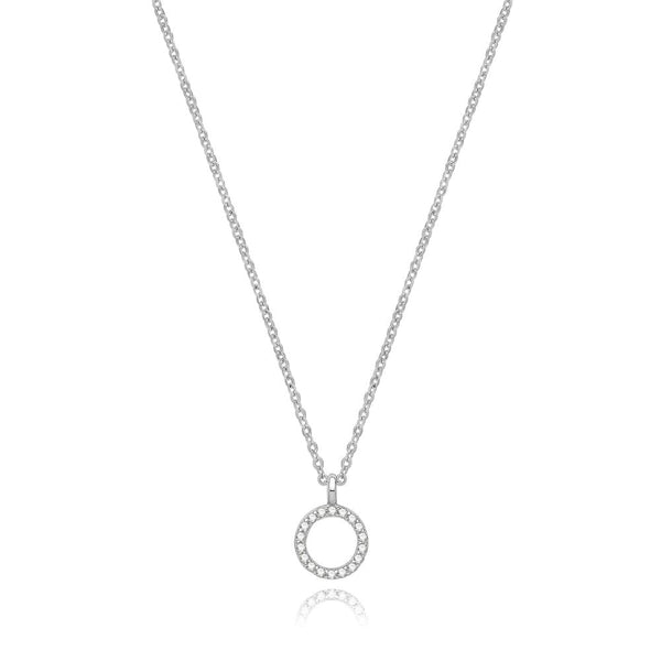 Francis & Gaye Silver Stone Set Initial Necklace