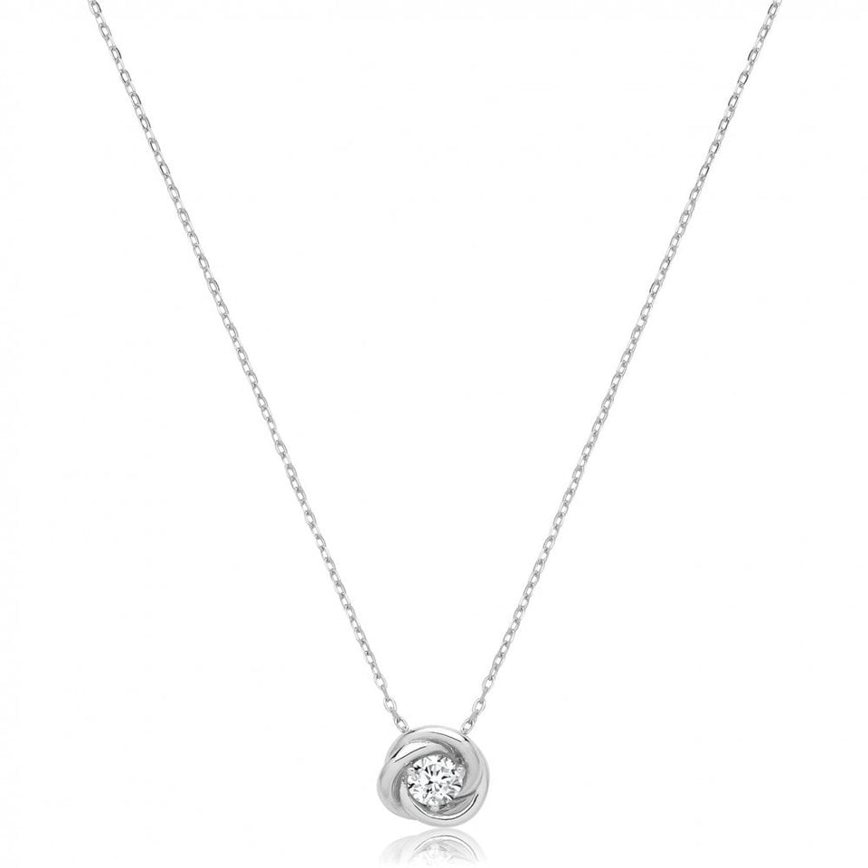 Francis & Gaye Silver Stone Set Orbital Necklace
