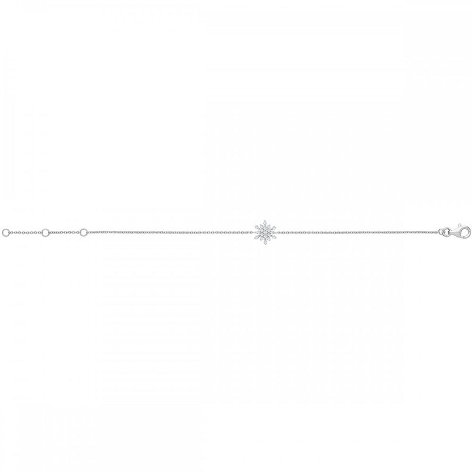 Francis & Gaye Silver Stone Set Snowflake Bracelet