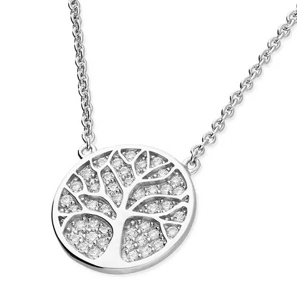 Francis & Gaye Silver & Stone Set Tree of Life Necklace