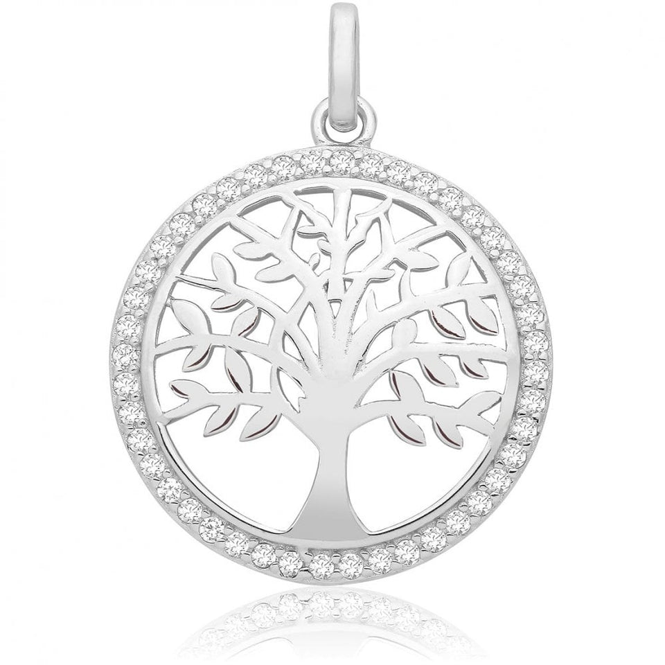 Francis & Gaye Silver Stone Set Tree of Life Pendant