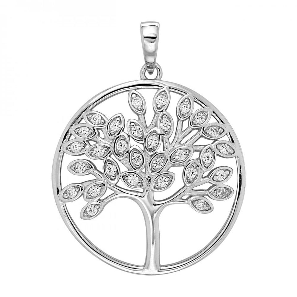 Francis & Gaye Silver Stone Set Tree of Life Pendant