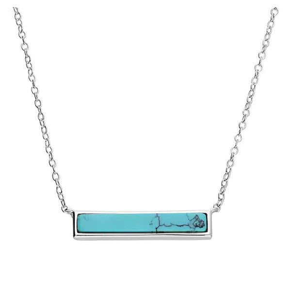 Francis & Gaye Silver Turquoise Bar Necklace