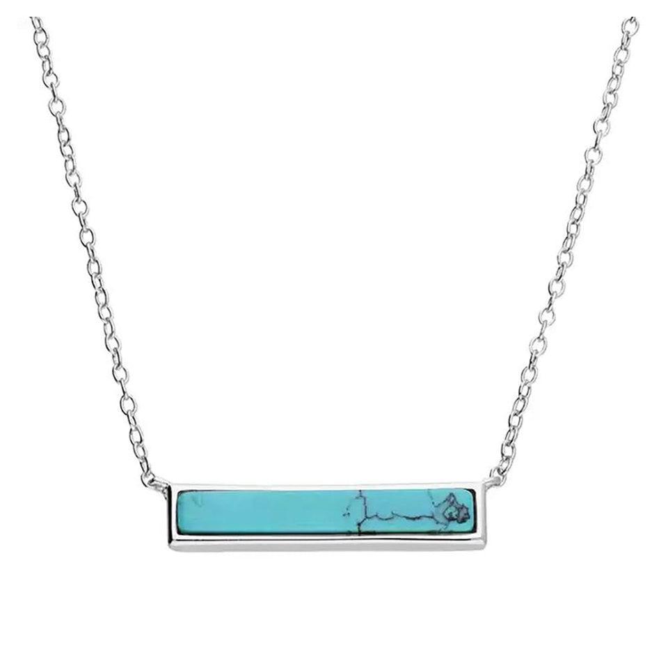 Francis & Gaye Silver Turquoise Bar Necklace