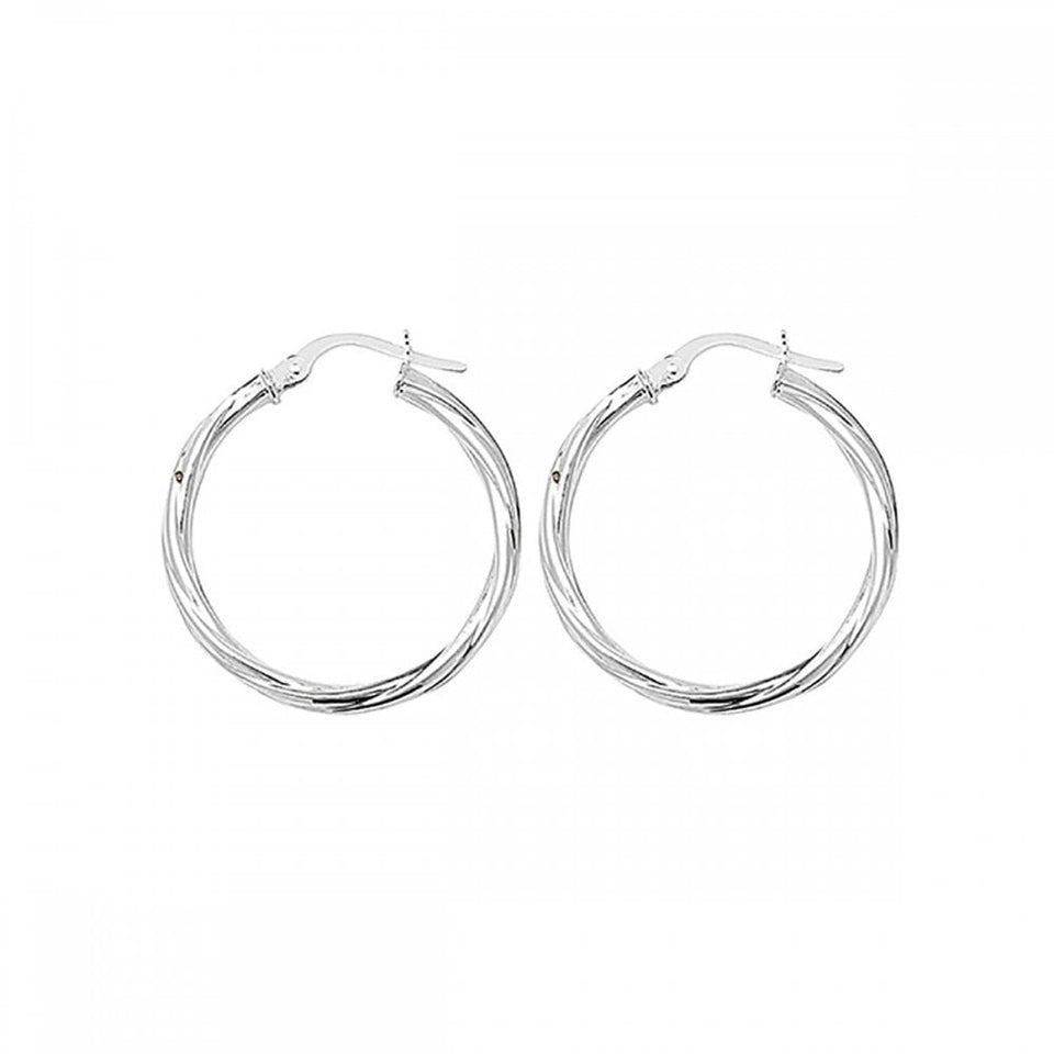 Francis & Gaye Sterling Silver 20mm Twist Hoop Earrings