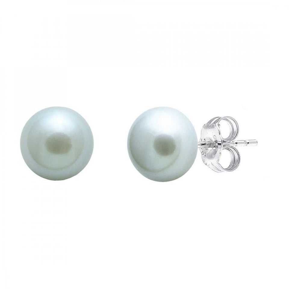 Francis & Gaye Sterling Silver 6-7mm Button Shape Cultured River Pearl Studs