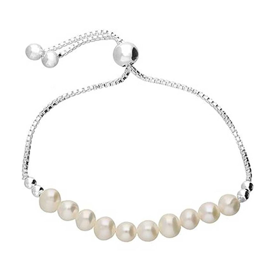 Francis & Gaye Sterling Silver Adjustable Freshwater Pearl Bracelet