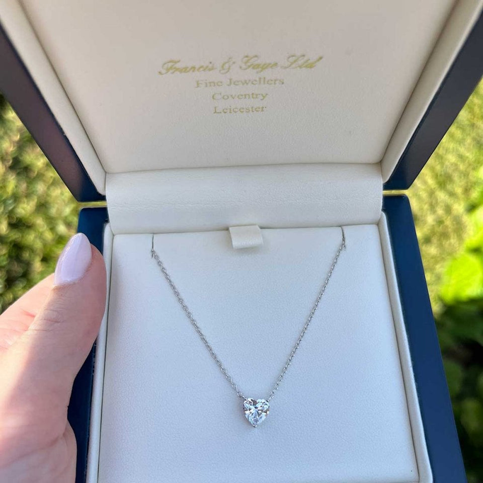 Francis & Gaye Sterling Silver Cubic Zirconia Heart Necklace