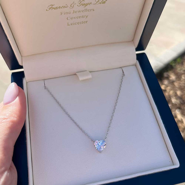 Francis & Gaye Sterling Silver Cubic Zirconia Heart Necklace