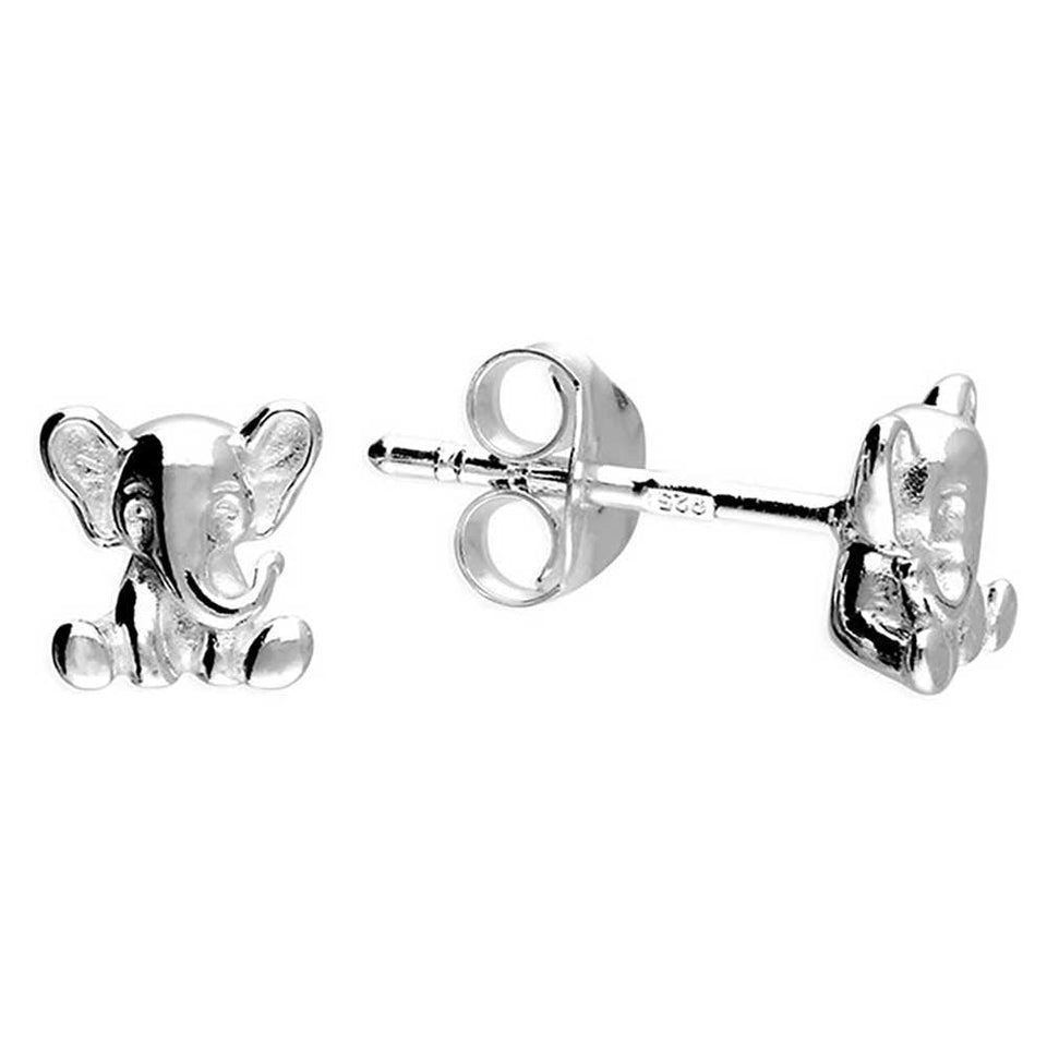 Francis & Gaye Sterling Silver Cute Elephant Earring Studs