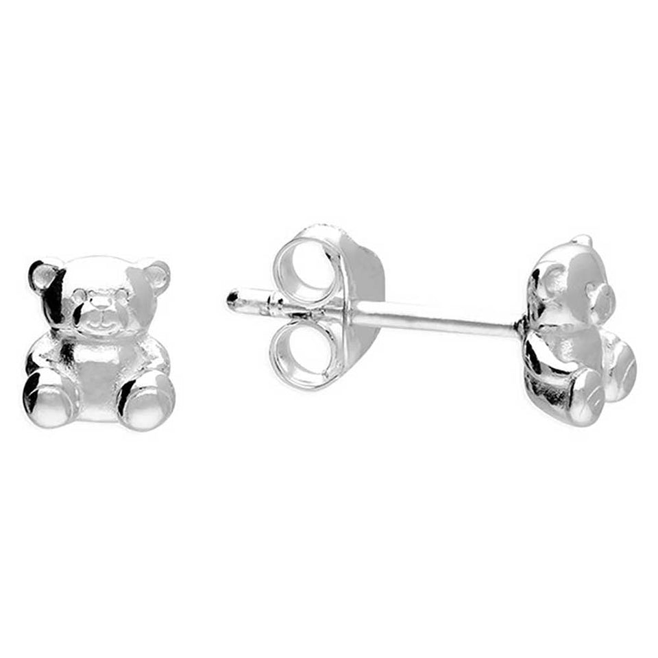 Francis & Gaye Sterling Silver Cute Teddy Bear Earrings