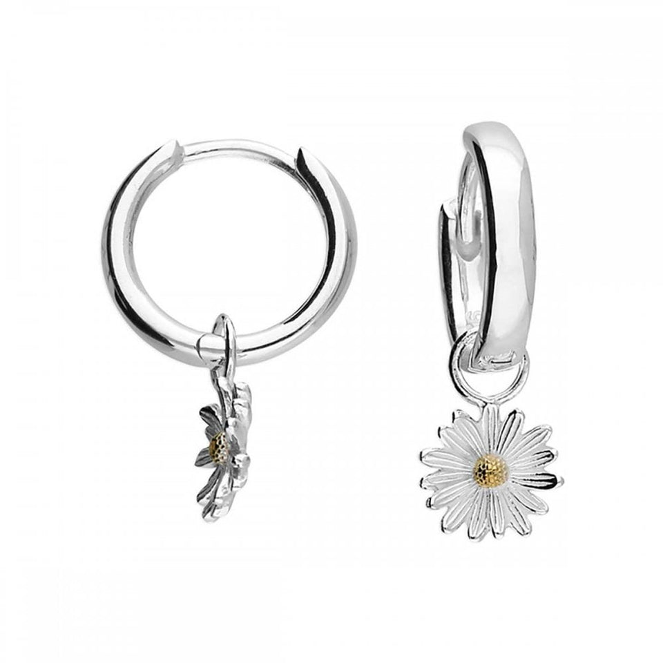 Francis & Gaye Sterling Silver Daisy Hoop Earrings