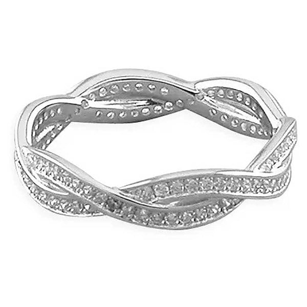 Francis & Gaye Sterling Silver Entwined Eternity Ring