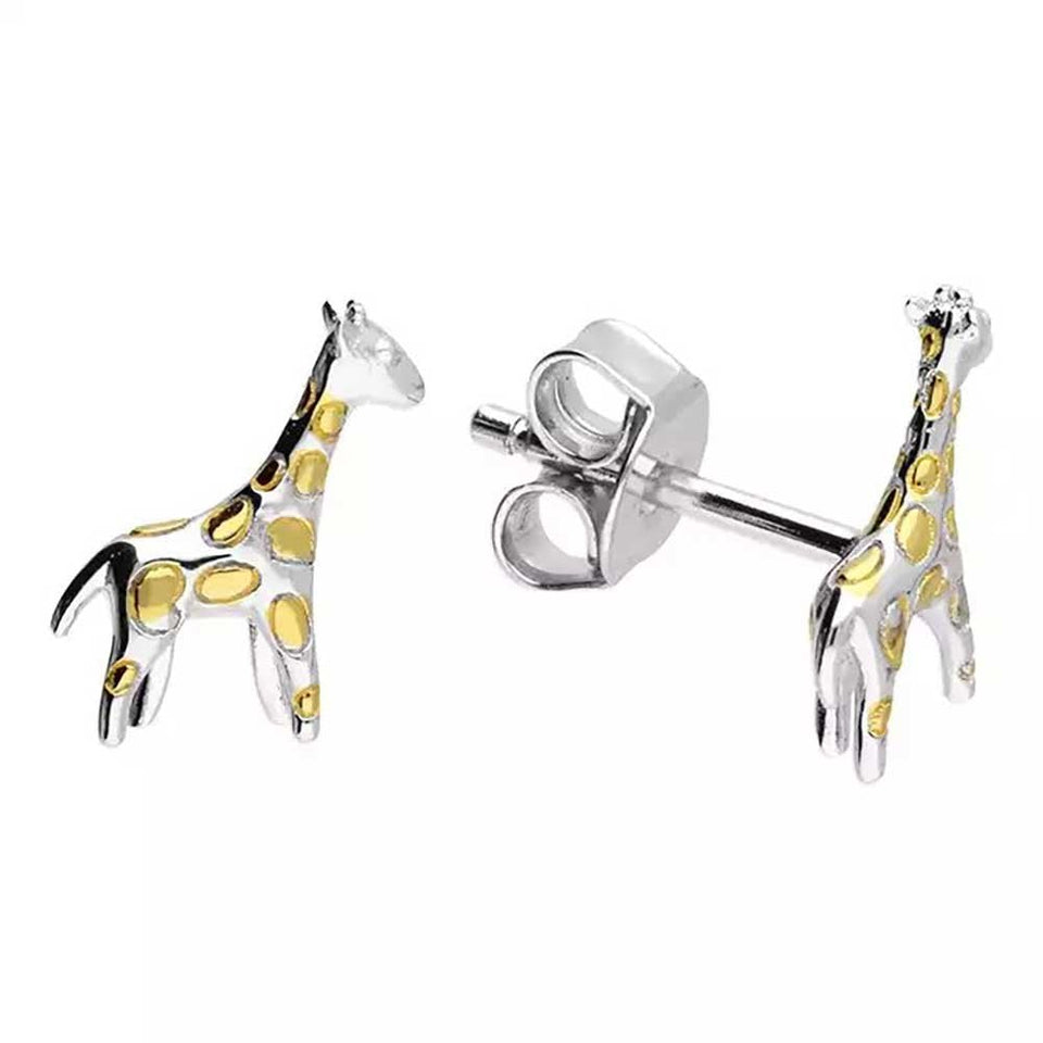 Francis & Gaye Sterling Silver & Gold Plated Giraffe Earrings