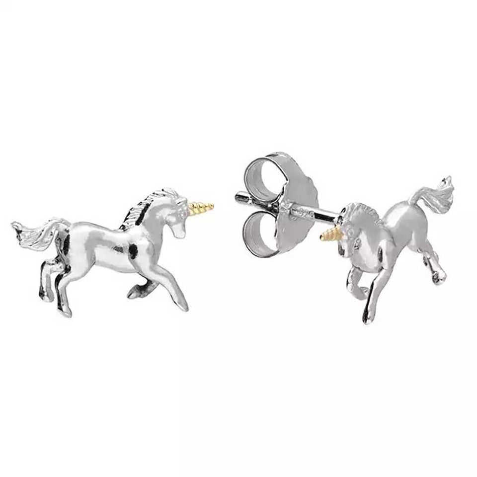 Francis & Gaye Sterling Silver & Gold Plated Unicorn Earrings