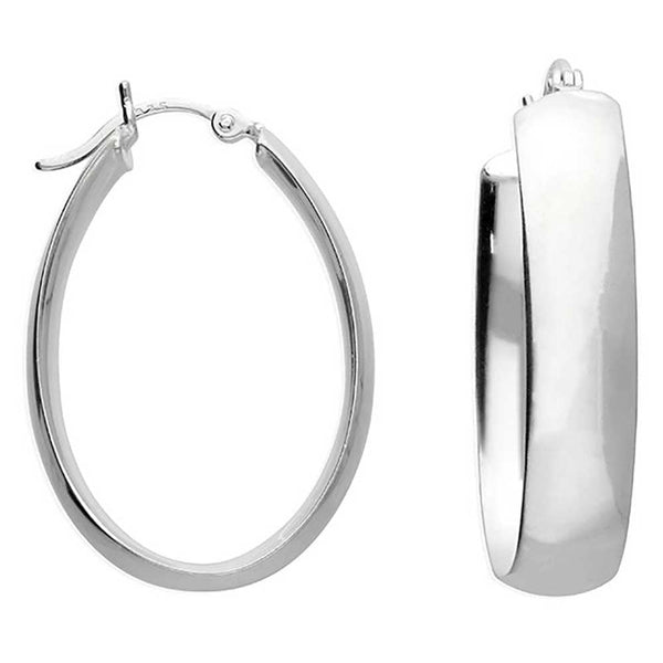 Francis & Gaye Sterling Silver Graduated Modern Hinged Hoops