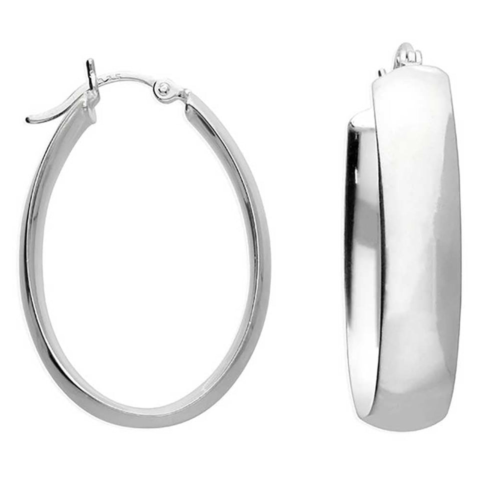 Francis & Gaye Sterling Silver Graduated Modern Hinged Hoops