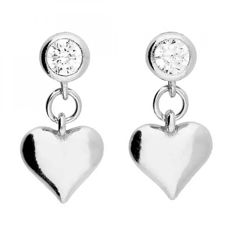 Francis & Gaye Sterling Silver Heart Drop Earrings