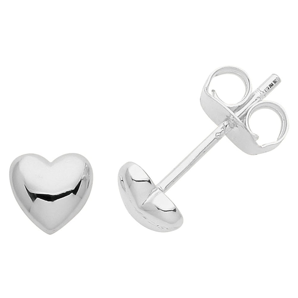 Francis & Gaye Sterling Silver Heart Earring Studs