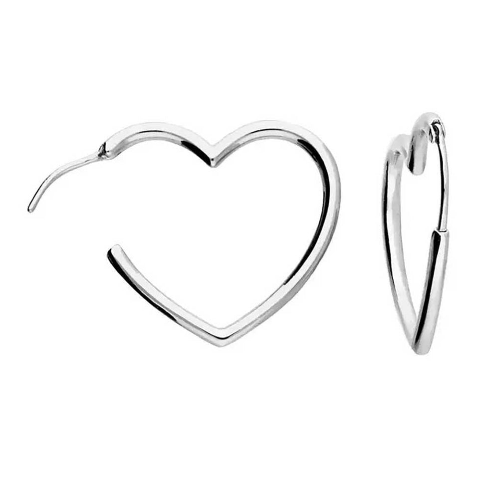 Francis & Gaye Sterling Silver Heart Hoops