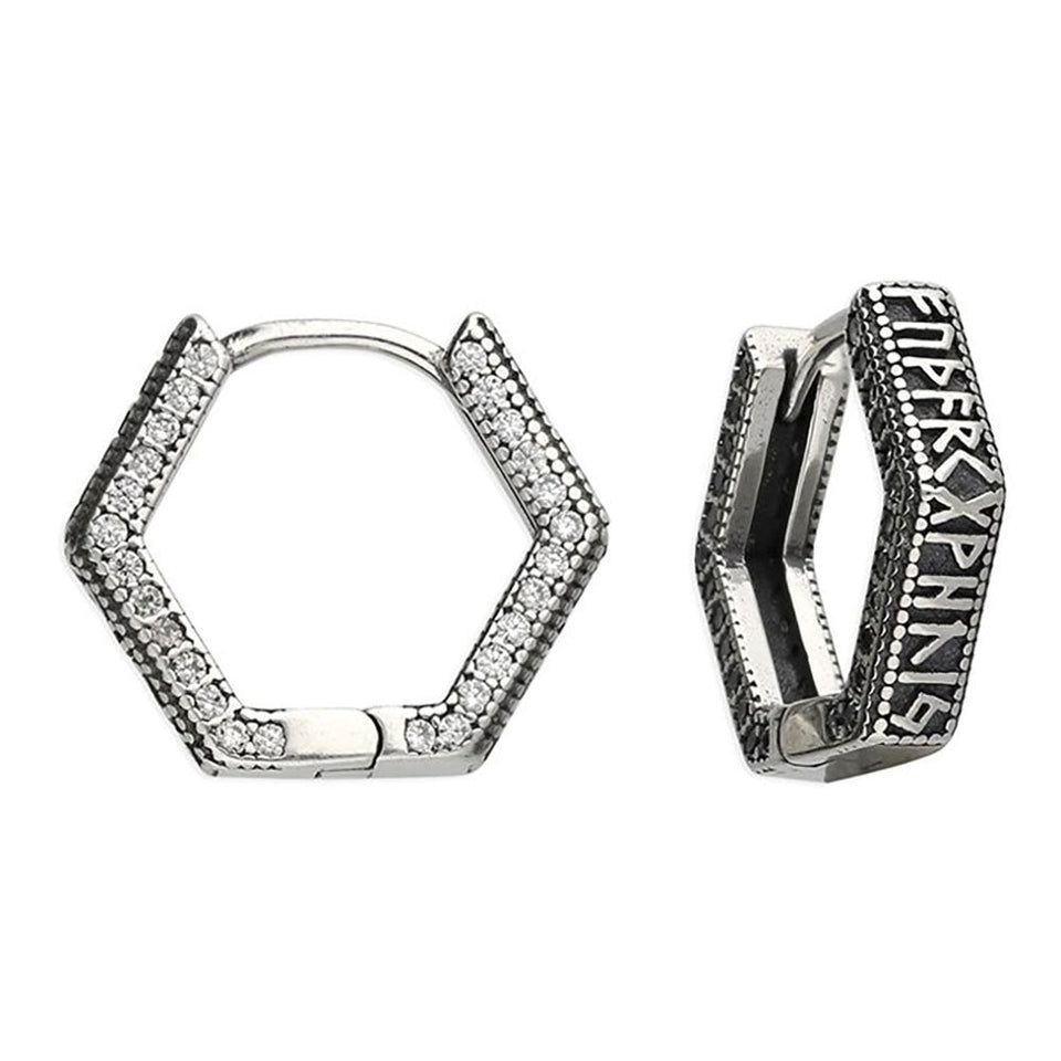 Francis & Gaye Sterling Silver Hexagonol Hoop Earrings
