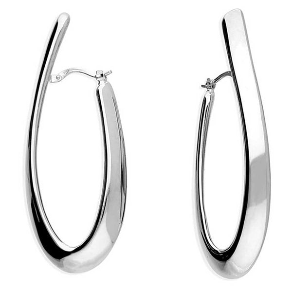 Francis & Gaye Sterling Silver Hollow Sweep Hinged Hoops