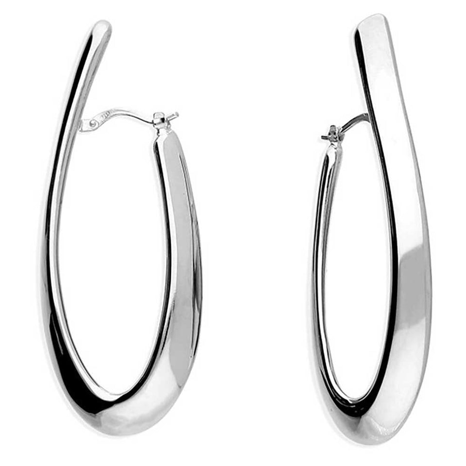 Francis & Gaye Sterling Silver Hollow Sweep Hinged Hoops