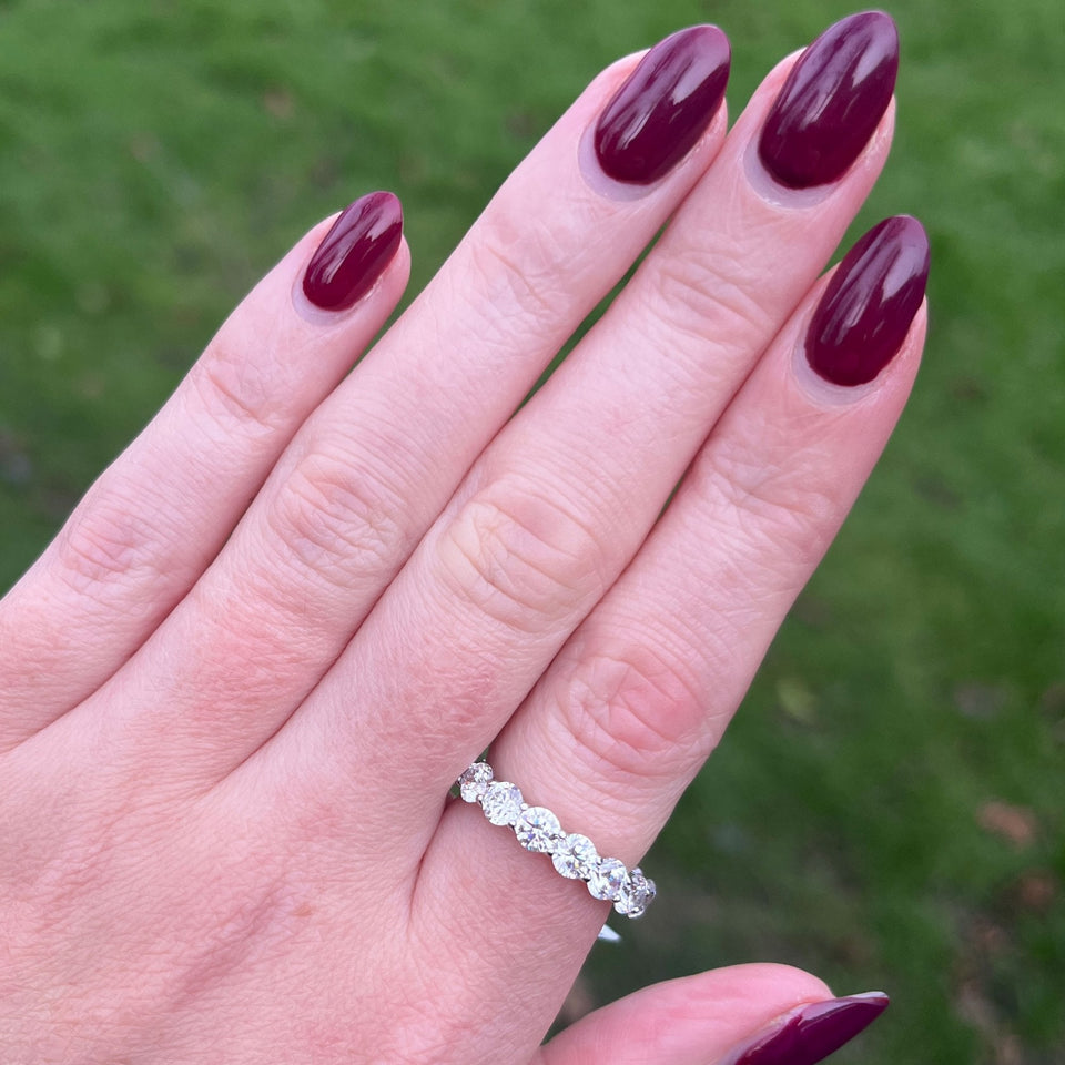Francis & Gaye Sterling Silver Large Stone Set Eternity Ring