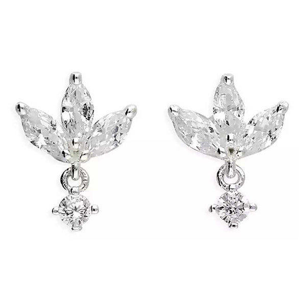 Francis & Gaye Sterling Silver Lotus with Drop Earrings