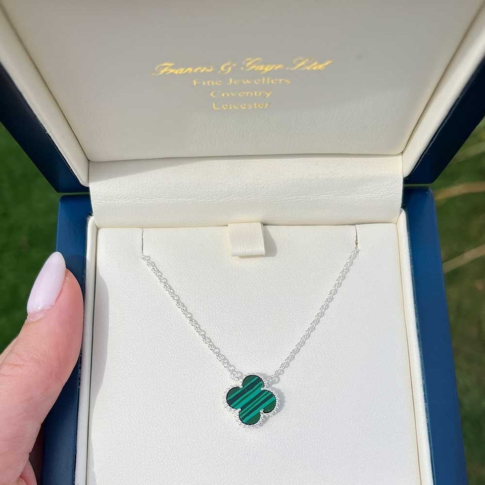 Francis & Gaye Sterling Silver Malachite Flower Necklace