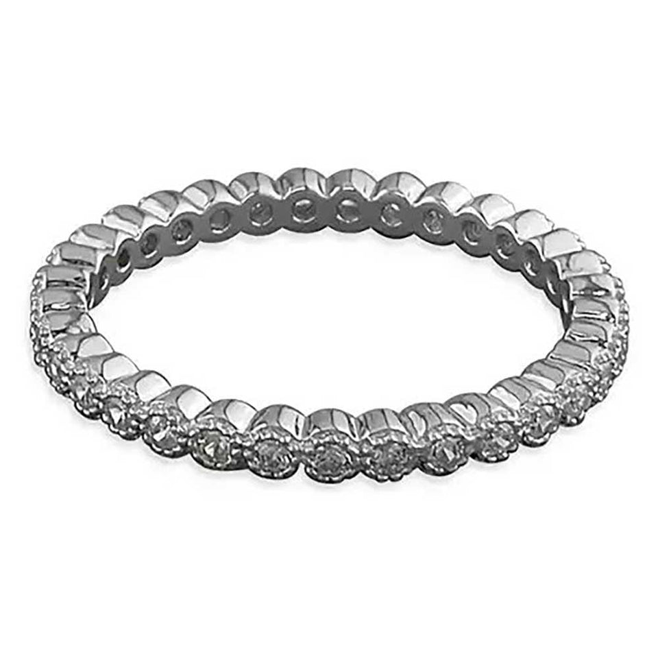 Francis & Gaye Sterling Silver Millgrain Edge Eternity Ring