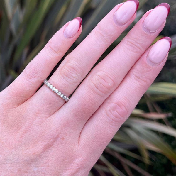 Francis & Gaye Sterling Silver Millgrain Edge Eternity Ring