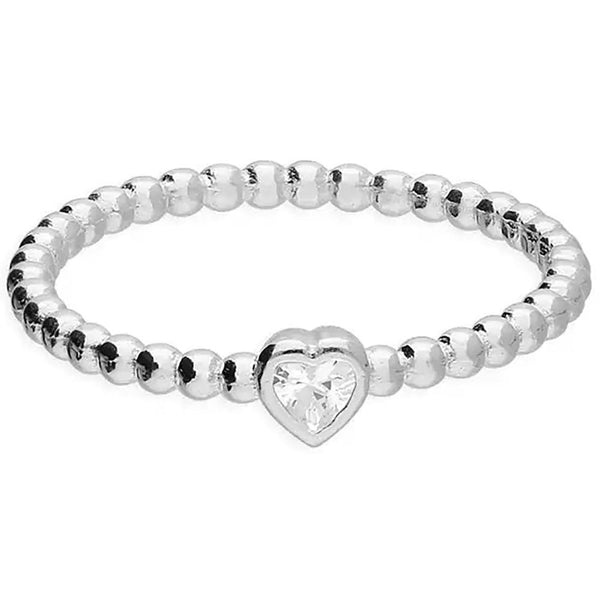 Francis & Gaye Sterling Silver Mini Heart Bobble Band Ring
