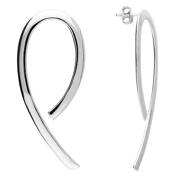 Francis & Gaye Sterling Silver Modern Large Swirl Earrings
