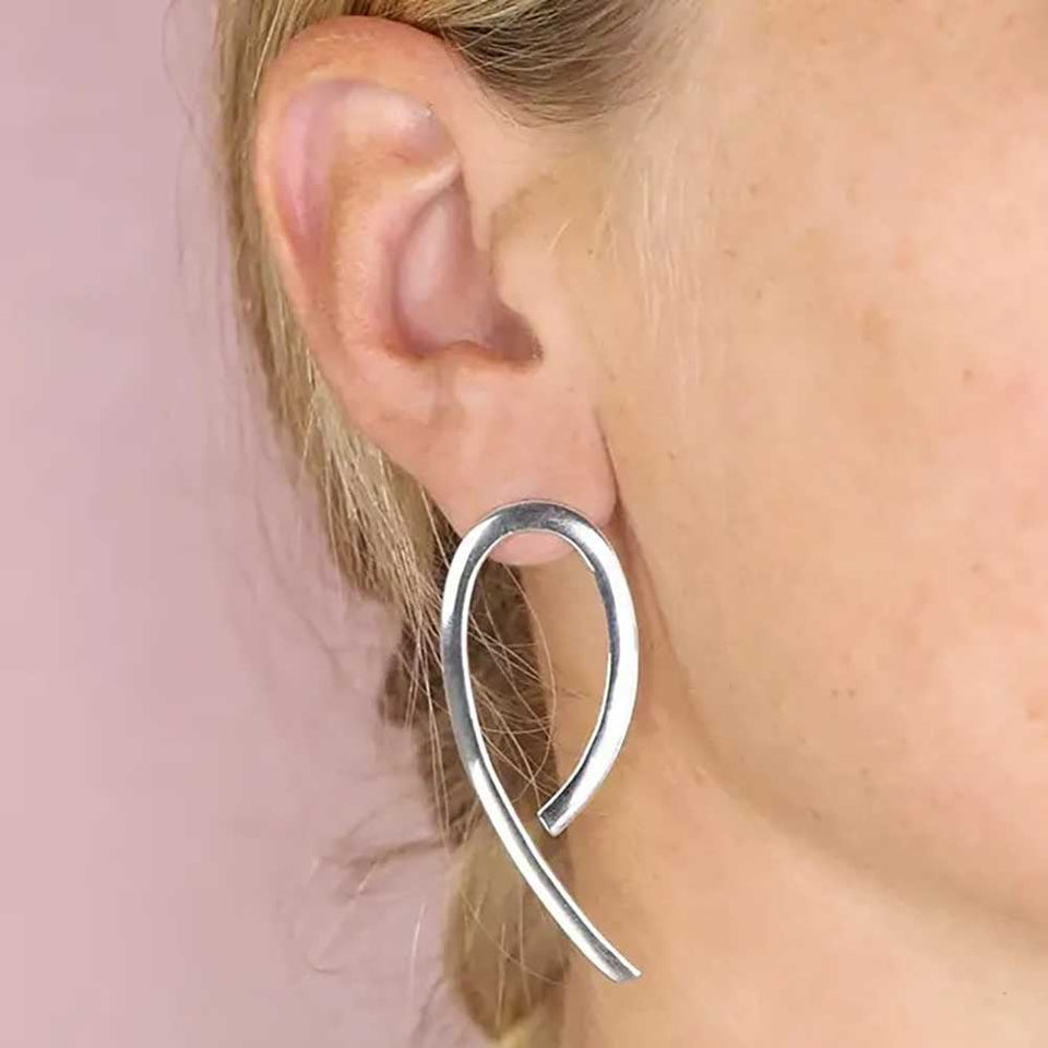 Francis & Gaye Sterling Silver Modern Large Swirl Earrings
